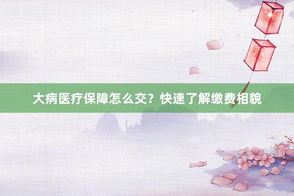 大病医疗保障怎么交？快速了解缴费相貌